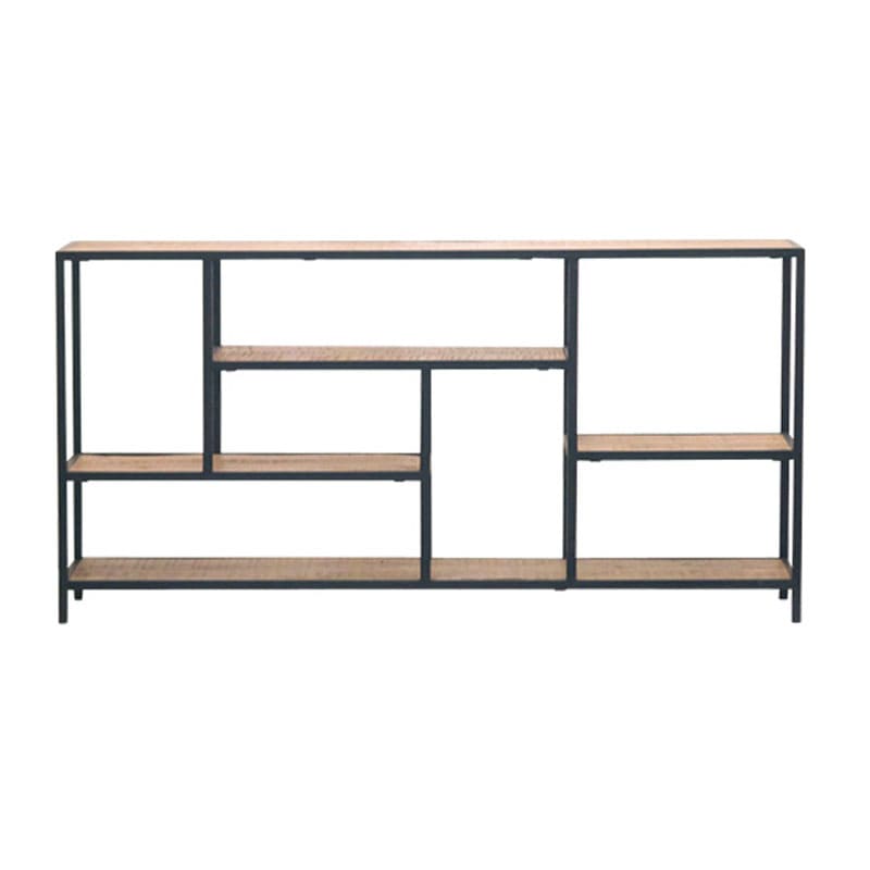 アイアンとダメージ無垢材のシェルフ｜インダストリアルインテリア