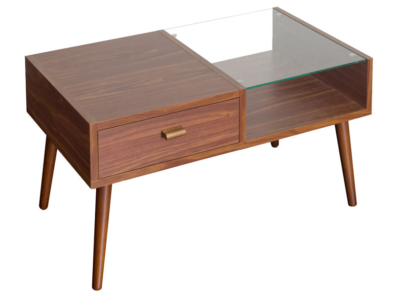 ガラス天板×木のセンターテーブル｜シンプルモダン | インテリア・家具