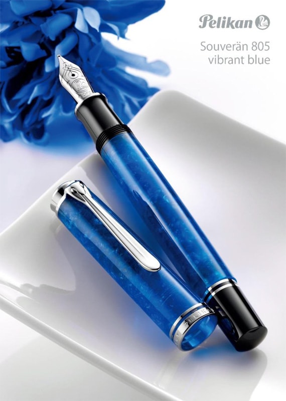 ペリカン 特別生産品 M805 ヴァイブラントブルー 万年筆 (吸入式