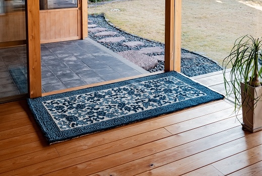 新鍋島 段通 吉島敷物 50×50cm 4枚セット 絨毯 タイル 座布