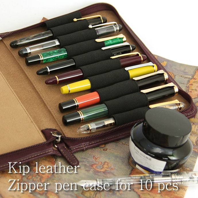 NAGASAWA PenStyle 10本差し キップレザー ラウンドジップペンケース