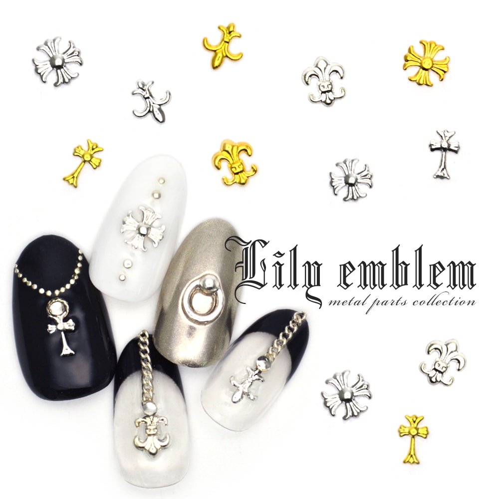 ネコポス 送料無料】リリーエンブレムパーツ 全4種（ゴールド