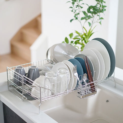 水切りラック 水切りかご 伸縮式 大容量 ステンレス 日本製 【FLICKCART】