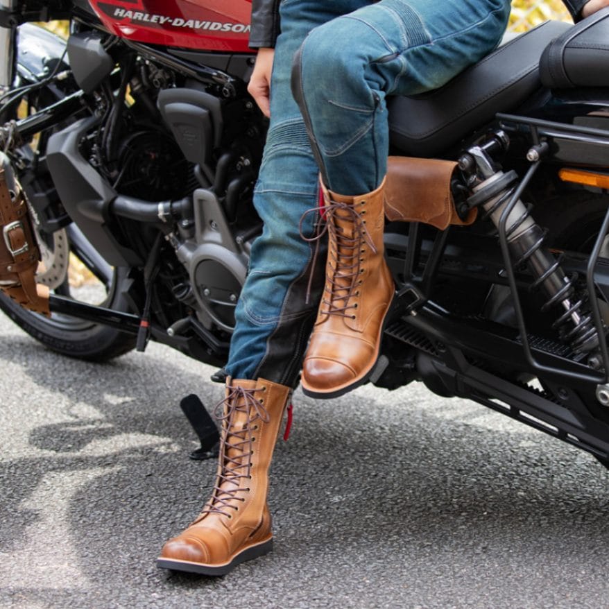 バイク レディースシフトガード付レザーZIPブーツ[HS-B8] すべての