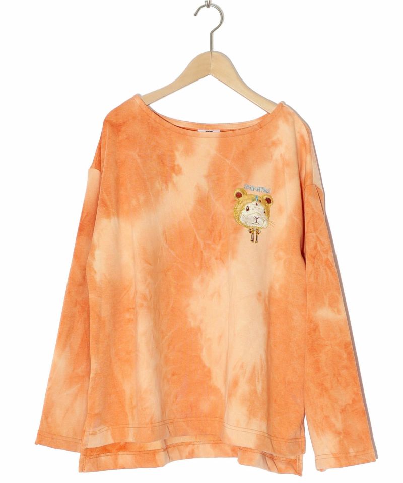 スカラー / ムラ染め裏毛 推し活ウサギの刺繍プルオーバー | ITEM,Tops