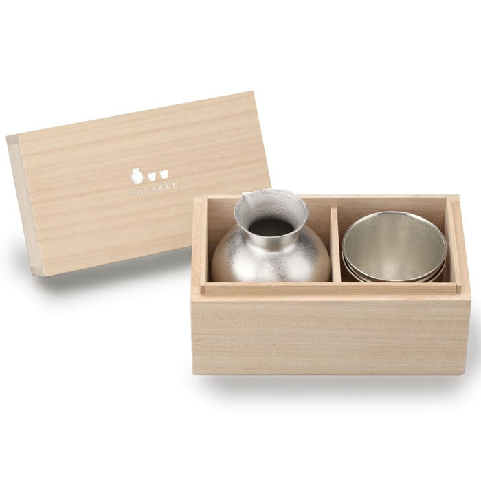 錫徳利・錫猪口 2ヶセット（桐箱入）｜錫製雑貨・酒器の通販は能作