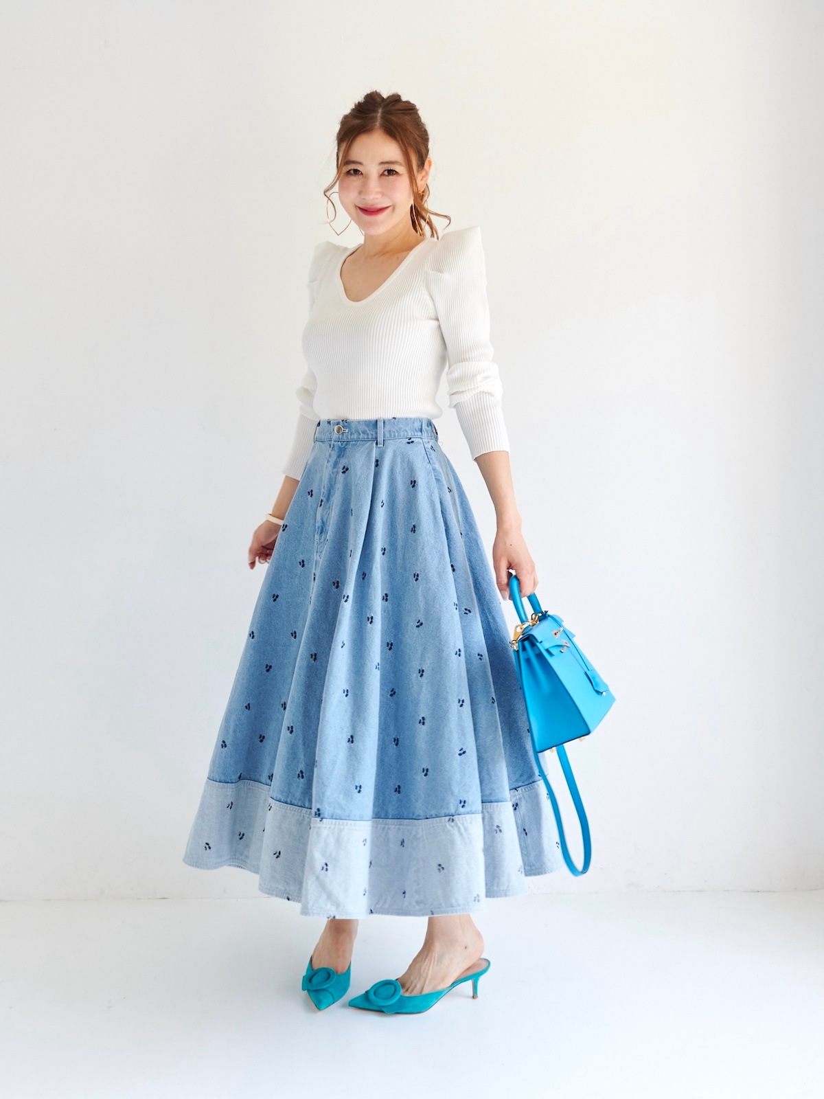 デニムフレアスカート | BOTTOMS | OBLI