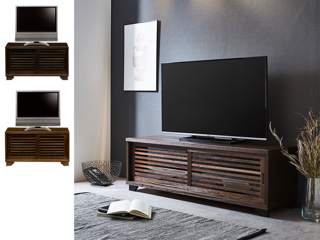 和風テレビ台 古都 幅90cm 茶褐色 黒茶色 ハイタイプ テレビボード