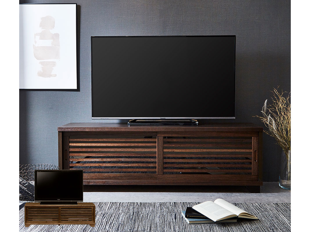 和風テレビ台 古都 幅150cm 茶褐色 黒茶色 ハイタイプ テレビボード