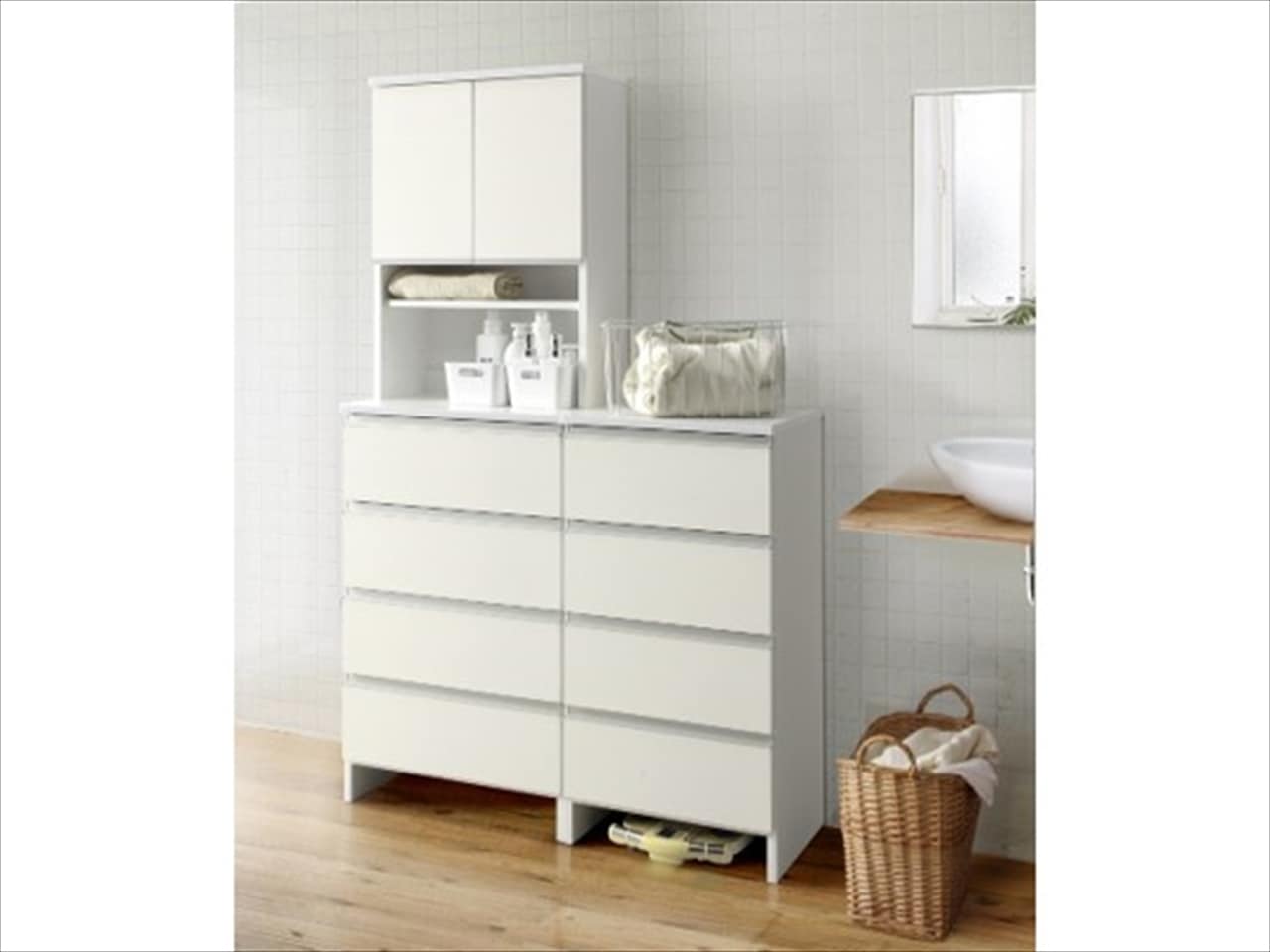 ランドリー チェスト サニタリー収納 【ポケット 30HI】 幅30cm 奥行