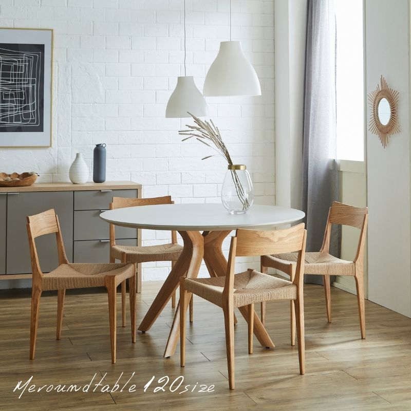 ME 】ラウンドテーブル120cm：単品 【選べる！】天板6色・脚2色 | 店舗
