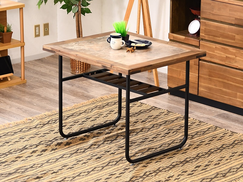 ダイニングテーブル テーブル 2人 メラミン マーブル風 石目調 85cm幅