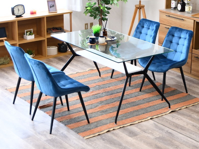 ダイニング5点セット 4人掛け おしゃれ ダイニングテーブル ガラス