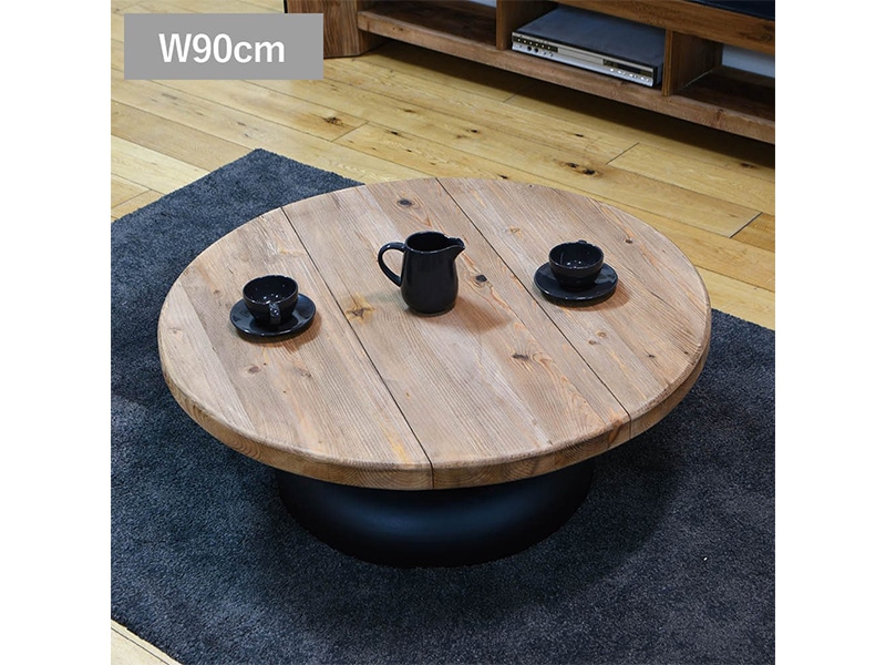 ローテーブル ラウンドテーブル センターテーブル 丸 90cm 木材 パイン