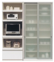 松田家具】レンジボード バニラ700 引出付き 幅70cm ホワイト