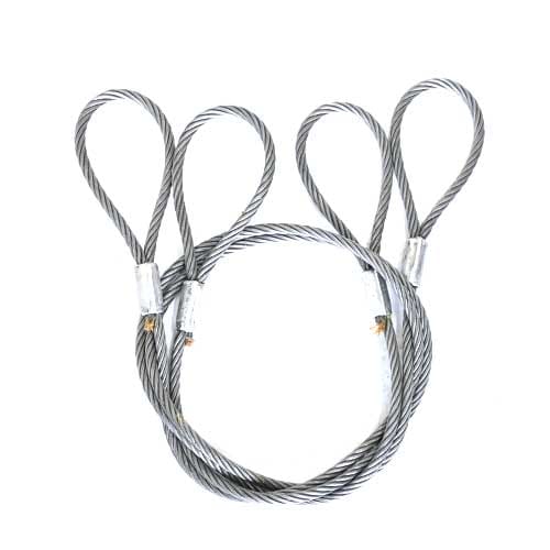 玉掛策 径24mm 長8.0m 2本セット 両アイ ロック加工 ワイヤーロープ