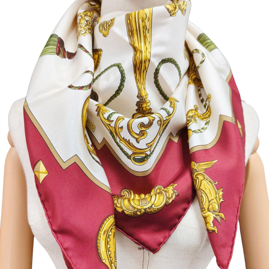 良品 エルメス シルクスカーフ カレ90 古代 文明 良品 エルメス シルク