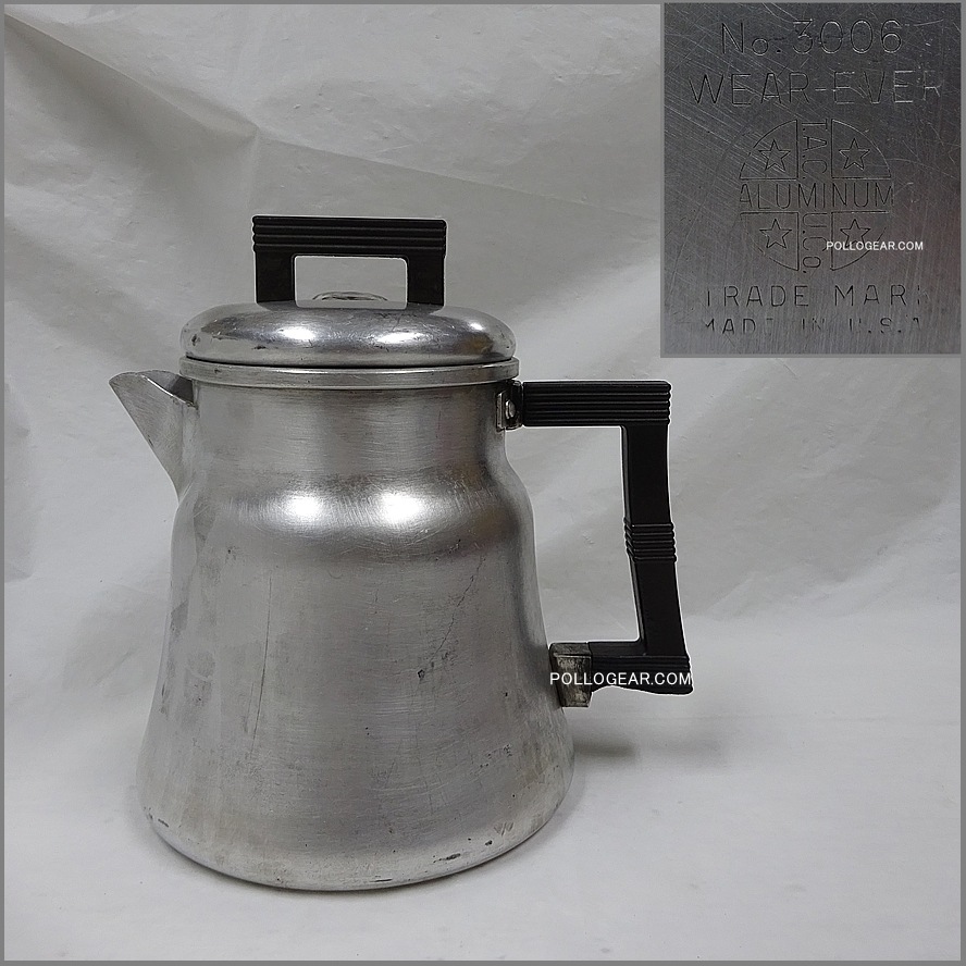 美品ビンテージ品　アメリカ製ウェアーエバー社コーヒーポット パーコレータ3004 VINTAGE WEAR-EVER<BR>3006 パーコレーター<BR>PERCOLATOR COFFEE POT
