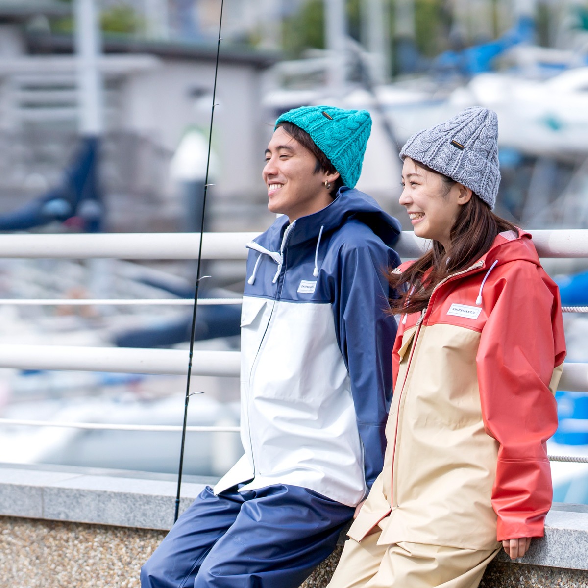 PVCジャケット【ネイビー×ホワイト】 | PlusM Online Shop プラスエム