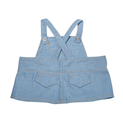 みーちゃん 刺繍の白ブラウスとデニムジャンパースカートセット | お