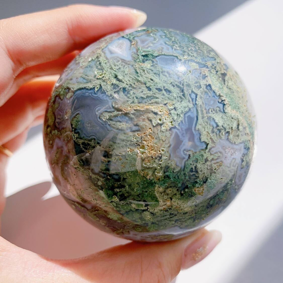 モスアゲート 丸玉 | スフィア（丸玉） | Crystals by Purely