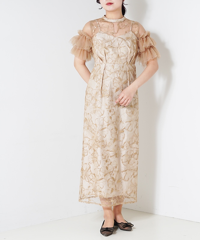 key neck embroidery dress | ALL ITEM | ROOM903 online