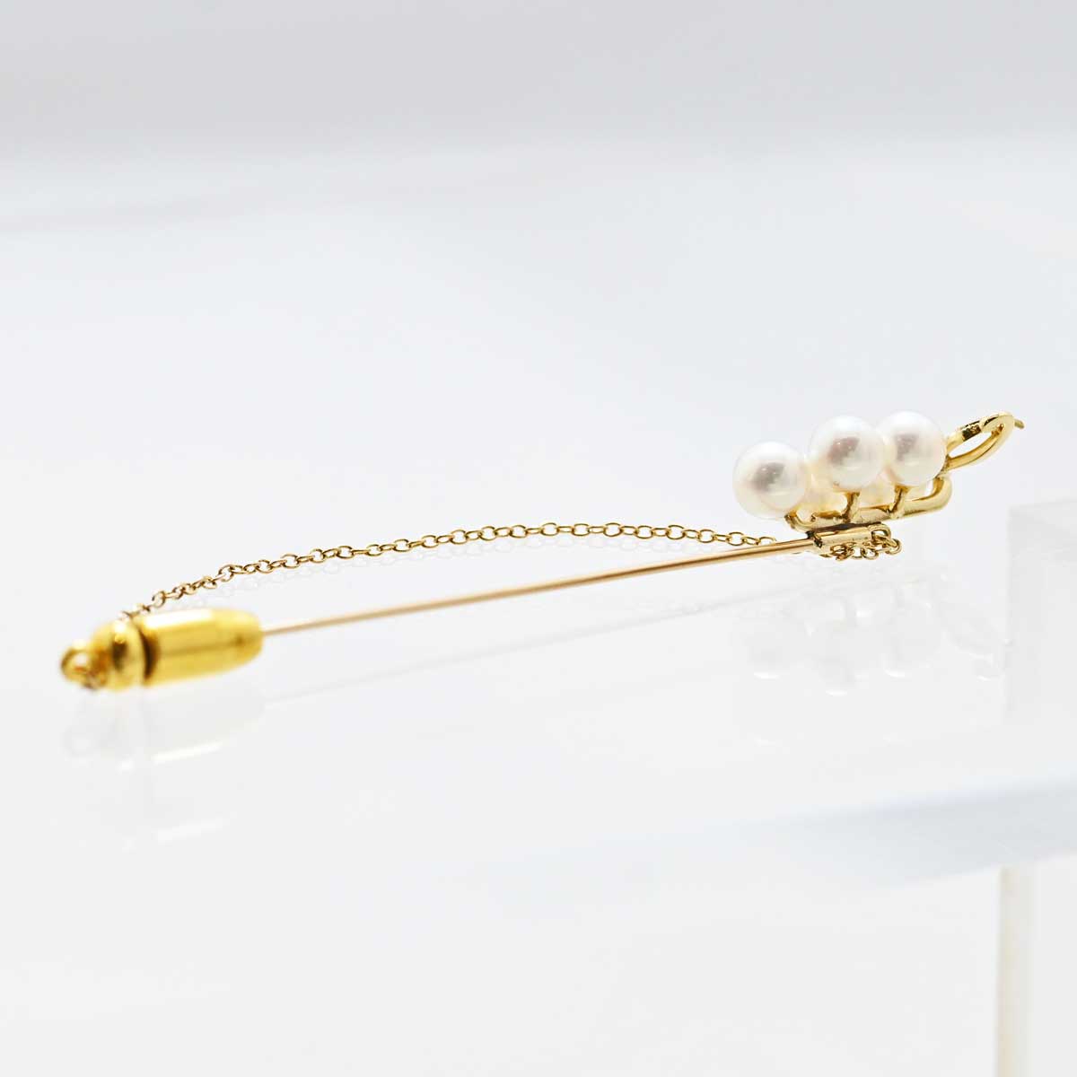 ミキモト MIKIMOTO K14YG イエローゴールド メッキ パール ピン