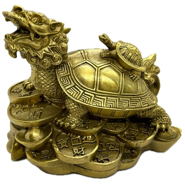 銅製 置物・龍亀(中) 置き物【送料無料】（沖縄別途700円） ｜開運