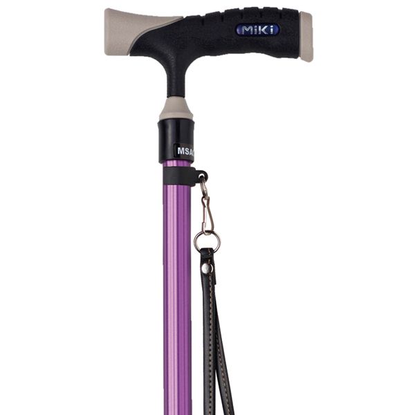 MRA-06106 ソフトグリップ 伸縮アルミ杖 スリム [パープル]【ミキ