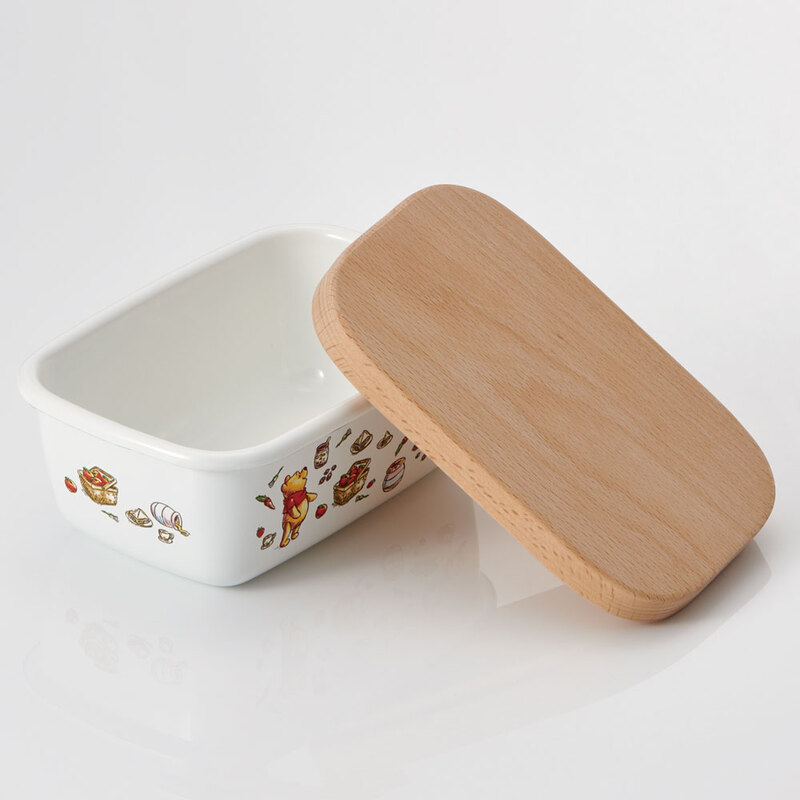 ホーロー バターケース 木 蓋付き グッズ おしゃれ 陶器 琺瑯 ほうろう