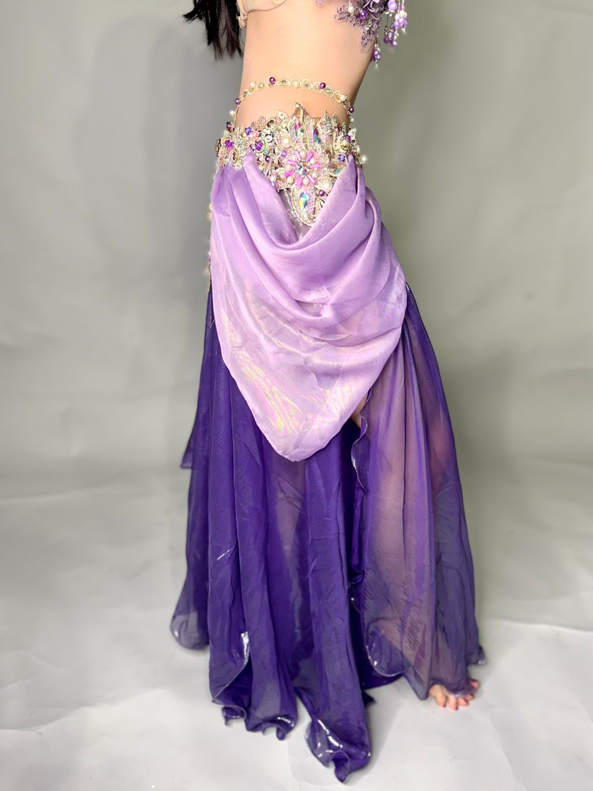 Amr】ベリーダンス衣装 オリエンタル 紫 バイカラー | オリエンタル