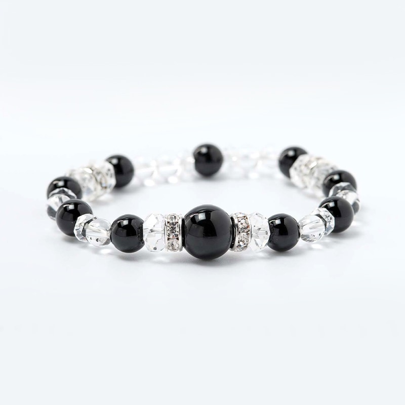 成功・幸福・忍耐 ラッキーパワーストーンブレスレット【オニキス