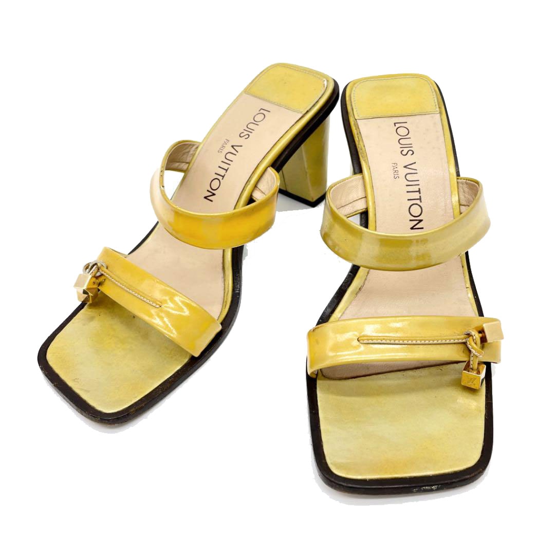 LOUIS VUITTON ルイヴィトン サンダル エナメル イエロー系 37（約24cm