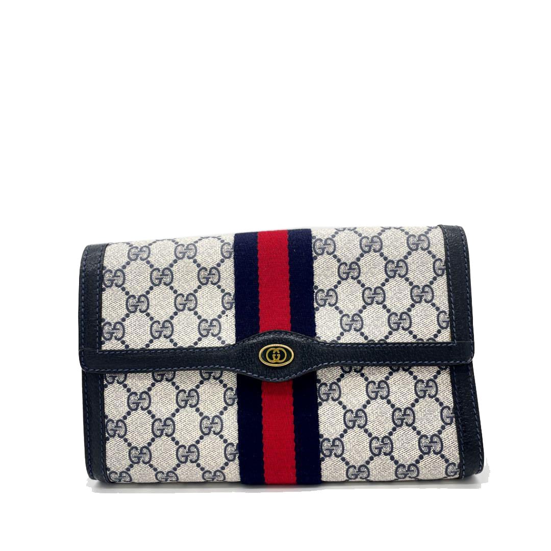 GUCCI オールドグッチ クラッチバッグ シェリーライン GGプラス