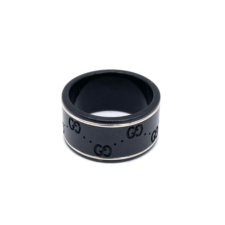 GUCCI グッチ セラミックリング 指輪 GGアイコン ブラック #23（約22号