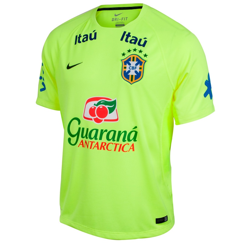 ブラジル代表トレーニングシャツ【人気スポンサー付きイエロー】練習着