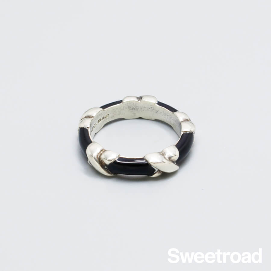 ティファニー シグネチャーリング ブラックセラミック・925シルバー