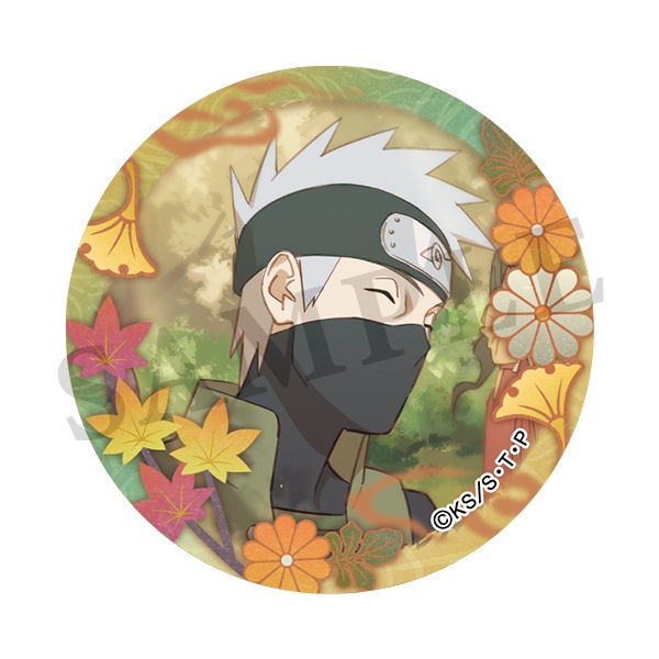 NARUTO ぴえろ 勤労感謝 缶バッジ カカシ イルカ ミライ ガイ 【公式通販】