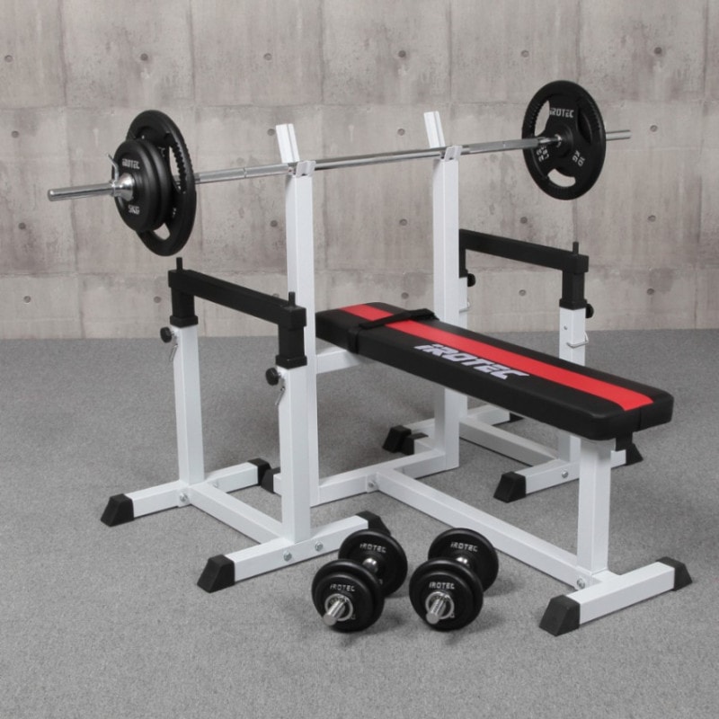 shiro IROTEC トレーニングベンチ 黒と赤 ignioダンベル shiro IROTEC