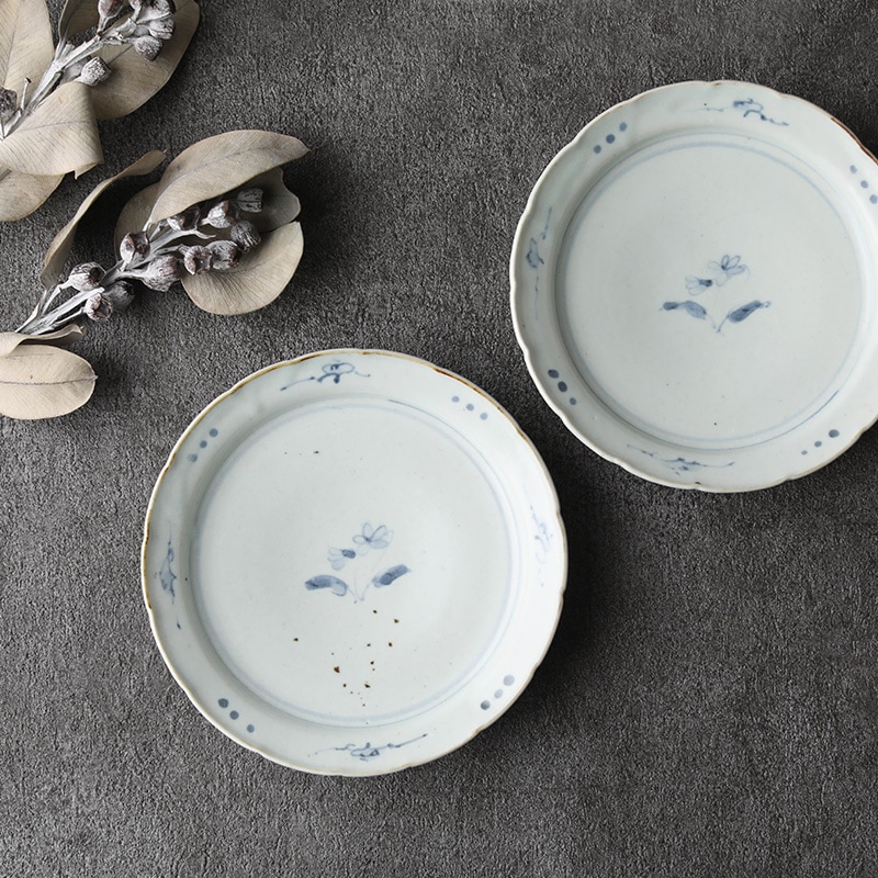 佐藤もも子｜染付菫文五寸輪花リム皿 | 趣佳[syuca.jp] オンライン