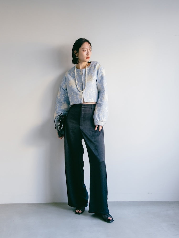 Jacquard Collarless Jacket｜ショート丈ジャガードジャケット – MARTE