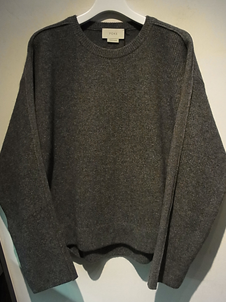 YOKE（ヨーク） 7G アルパカウールカーディガンリブステッチニット