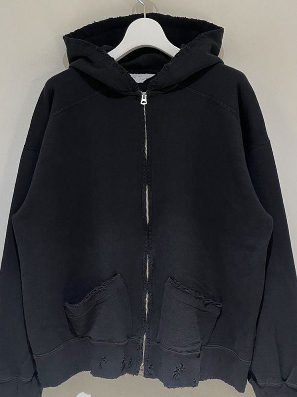 ANCELLM（アンセルム） Crash Zip Hoodie（クラッシュジップフーディー