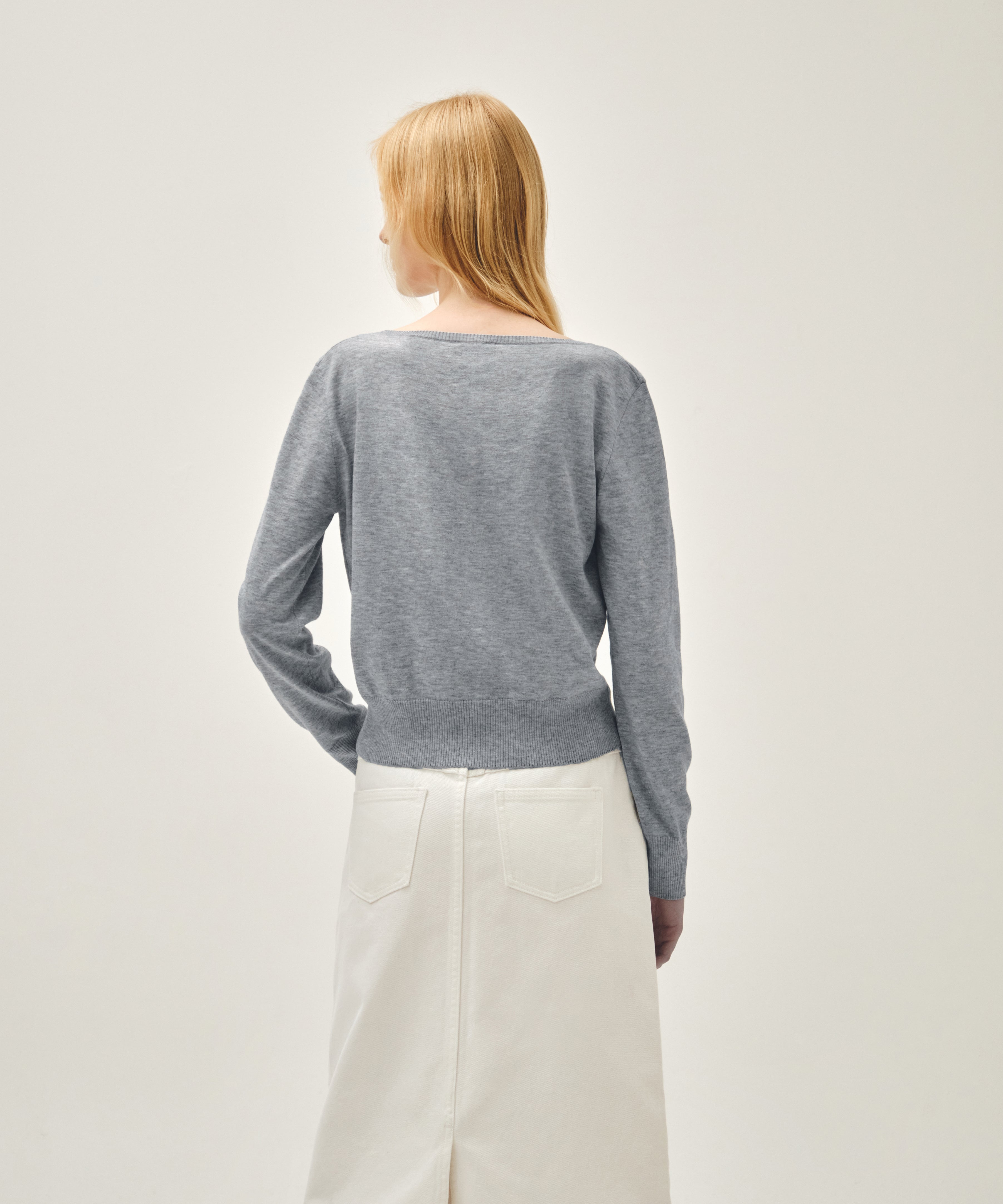 W BOAT NECK KNIT PULLOVER
