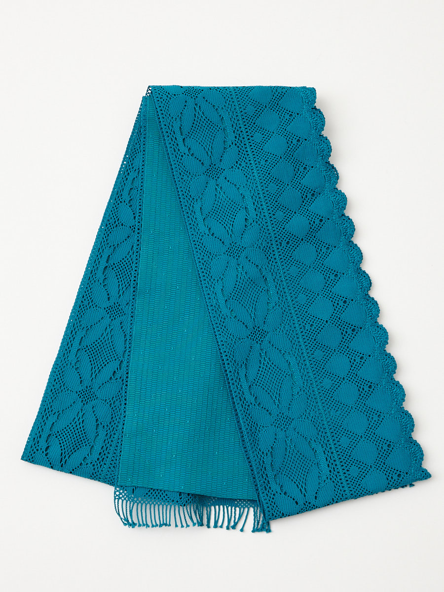 美品】ふりふ レース 半巾帯 ターコイズ ラスト1点】半巾帯「レース