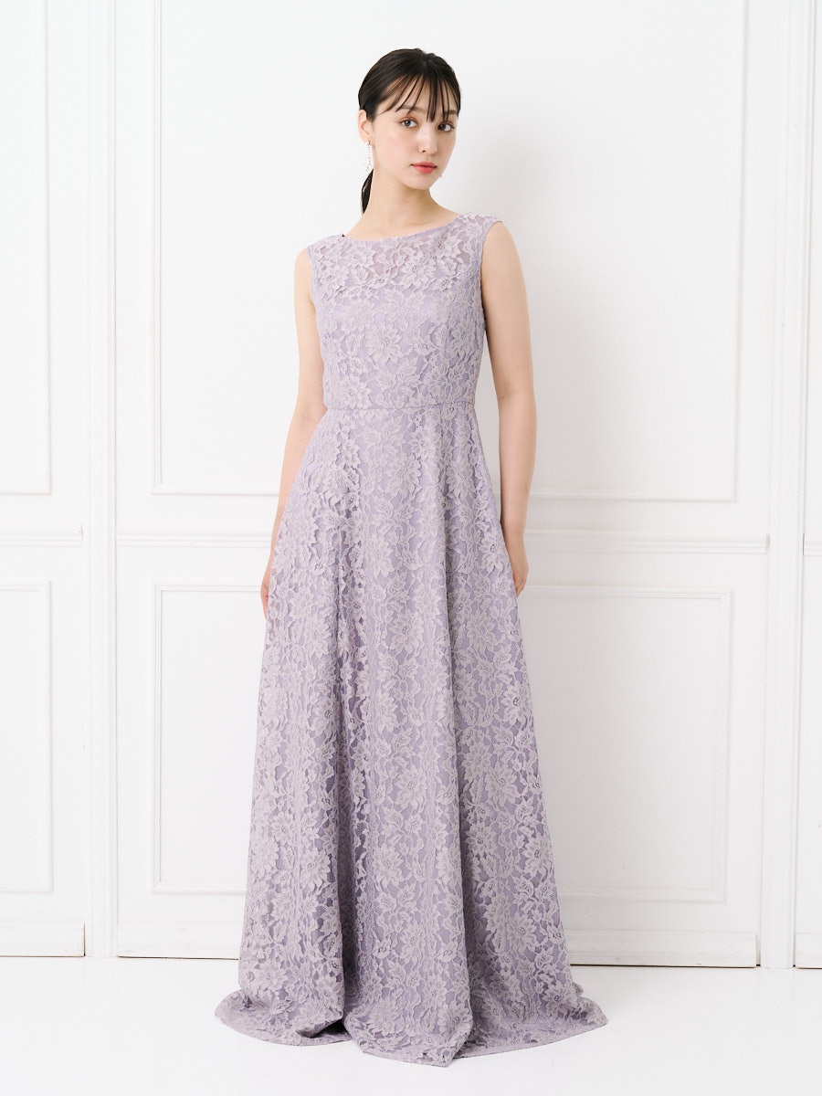 ラメレースロングドレス(M ラベンダー): AIMER | エメ ｜ミマツ