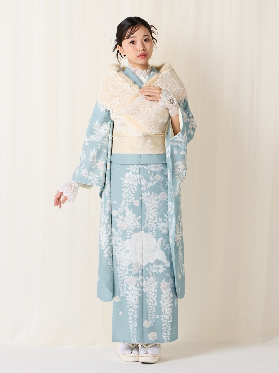 予約商品】振袖単品「シロバトシノワ」(FREE［受注生産商品：ご注文日