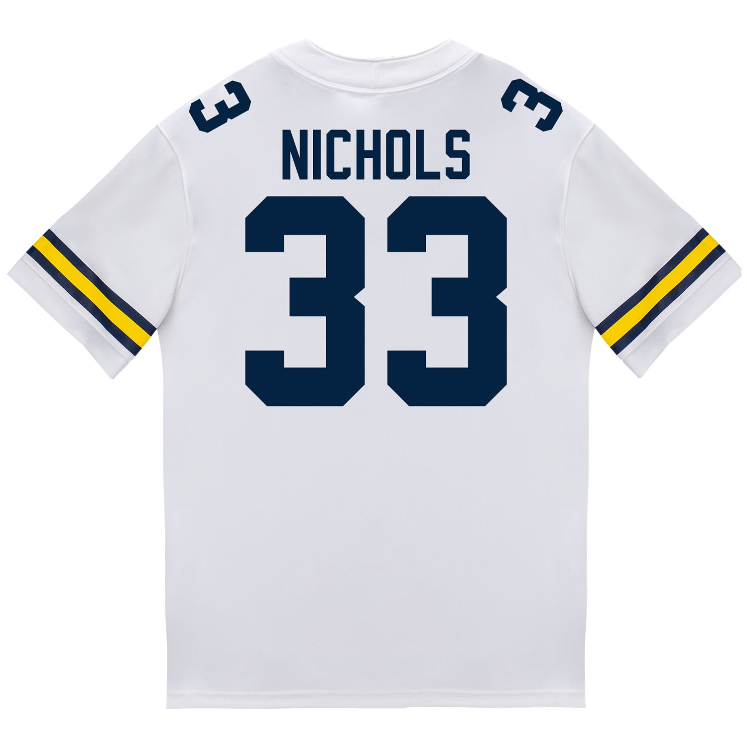 Michigan Wolverines #33 Dominic Nichols Student Athlete White