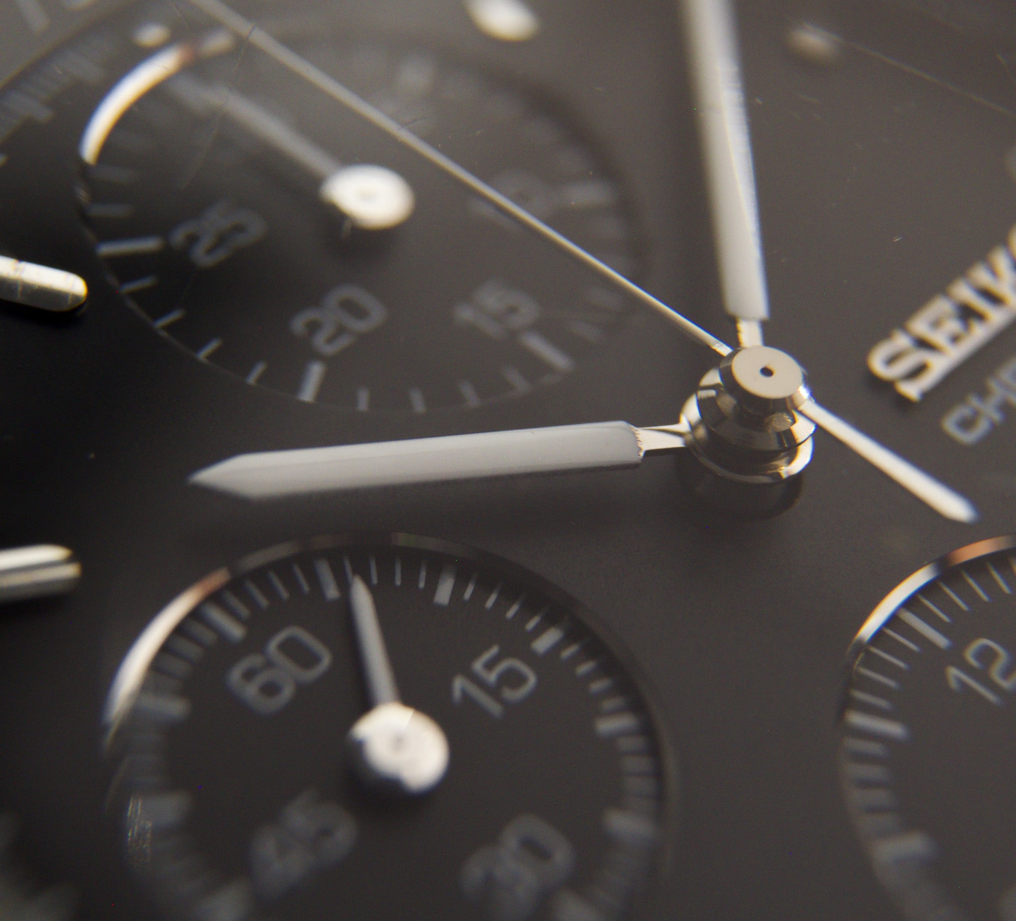 1998 Seiko Chronograph Black Matte Dial Men's Wrist-Watch