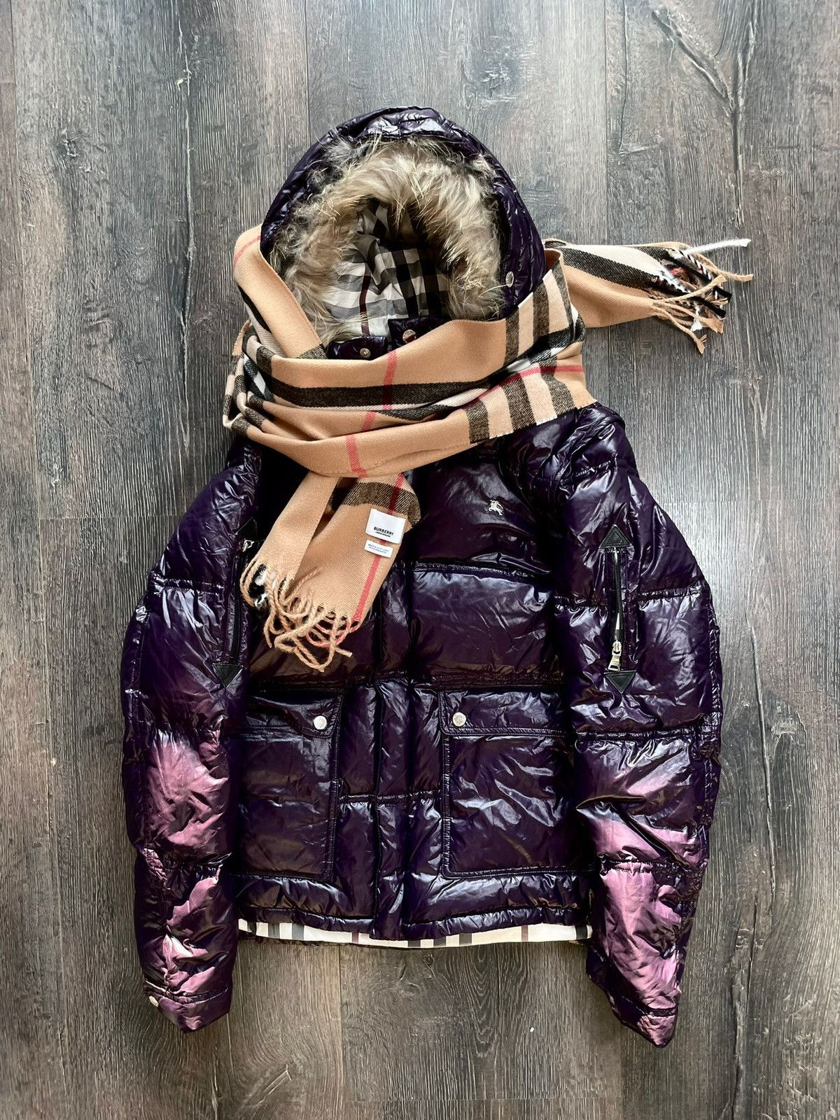 Black Label × Burberry BURBERRY 00s MADE IN JAPAN REAL FUR PUFFER